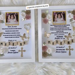 Custom made Madrinas Baptism Proposal Shadow Boxes 💖