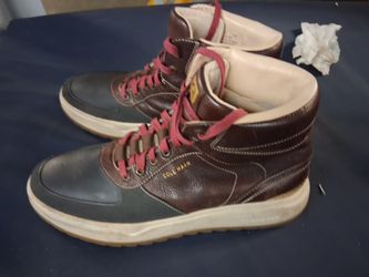 Cole Haan Men's Leather High-Top Grand Sneakers Brown/Red Size 11M C34438