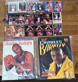 Charles Barkley Card & Magazine Lot - Referee W/Stamps