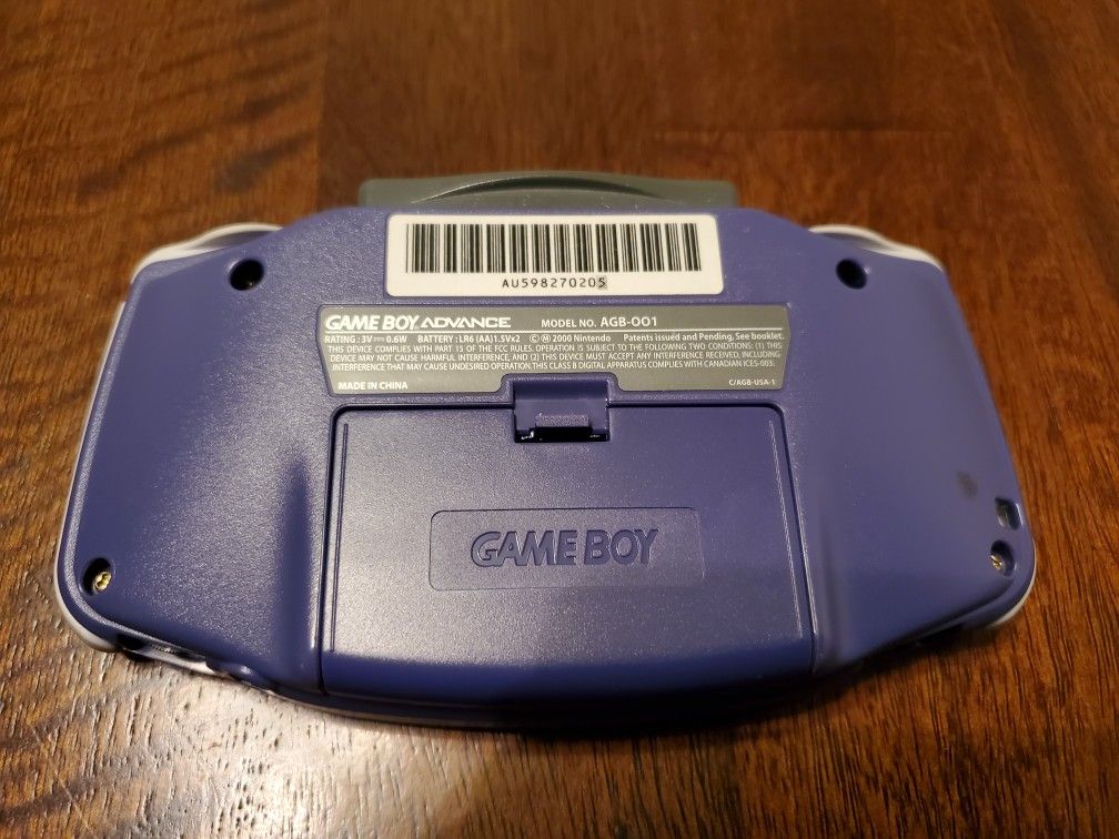 Nintendo Game Boy Advance Console Model AGB001 Indigo Purple Gameboy