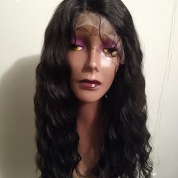 Human Hair Blend lace Front Wig 