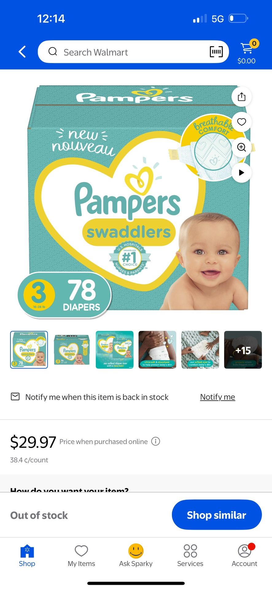 Box Of Sz3 Pampers Swadllers