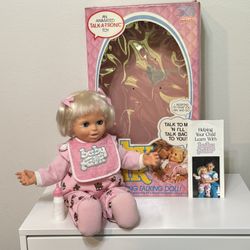 Vintage 1985 Baby Talk Doll 18” - Read Description 