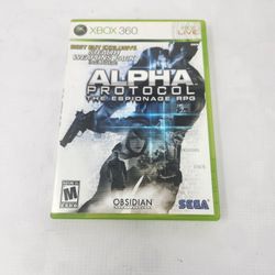 Alpha Protocol (Microsoft Xbox 360, 2010) Complete With Manual 