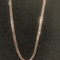 Rhodium Plated Sterling Silver 3.8 mm 22 in. Long Chain