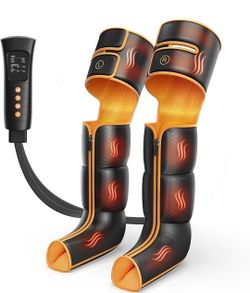 (New in Box)  Leg Massager with Heat and Compression, Foot Calf & Thigh Massage for Circulation and Pain Relief, Leg Compression Massager with Handhel