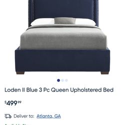 Queen Navy Blue Adjustable Frame