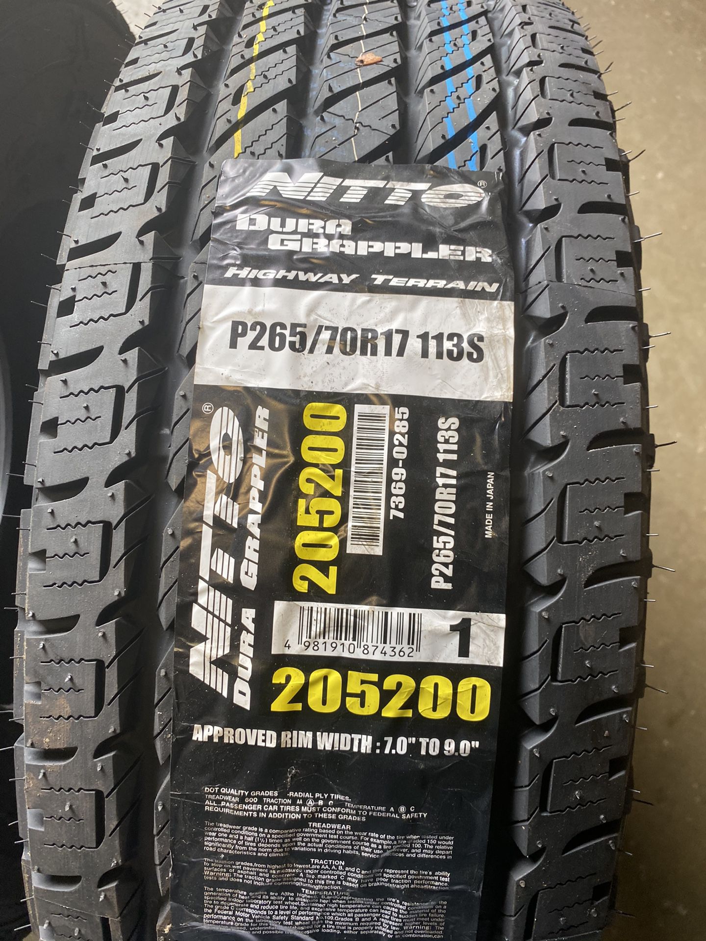 Nitto Dura Grappler 265/70r17 New Tires. set of 2