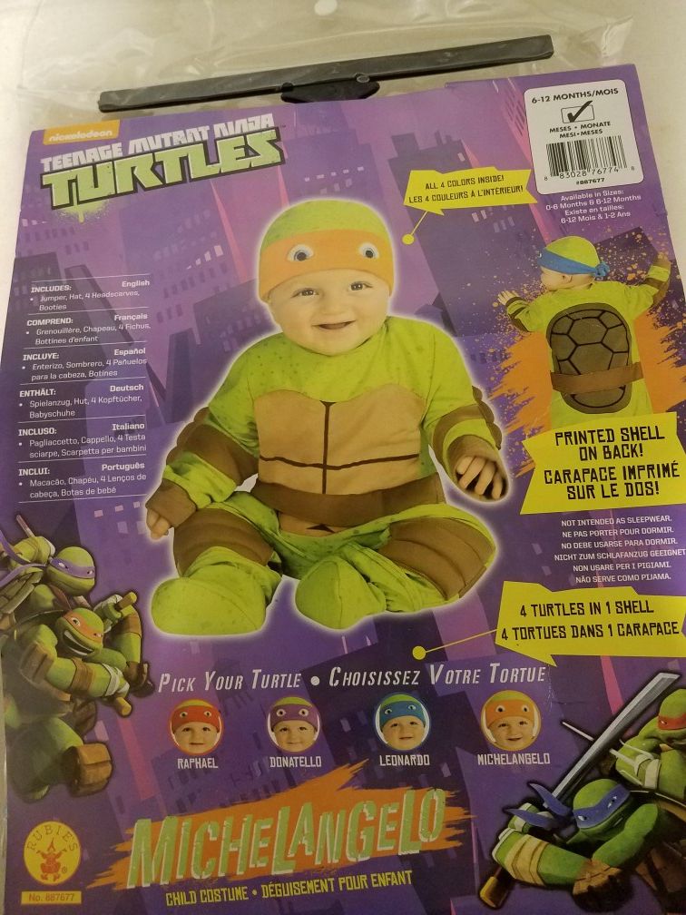 Ninja turtle costume baby boy-size 6 to 12 months
