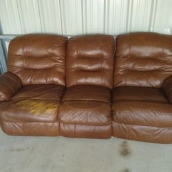 Leather Lazy Boy Recliner Couch