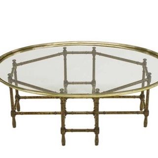 Baker Tortoise She’ll Lacquered Oval Glass Tray Coffee Table Vintage