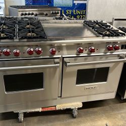 WOLF 60”WIDE ALL GAS RANGE STOVE STAINLESS STEEL WITH 24”GRIDDLE 