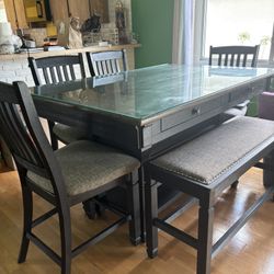 Ashley Furniture Dining Table Set With Glass Top 