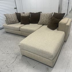 Comfy Beige  Sectional Couch