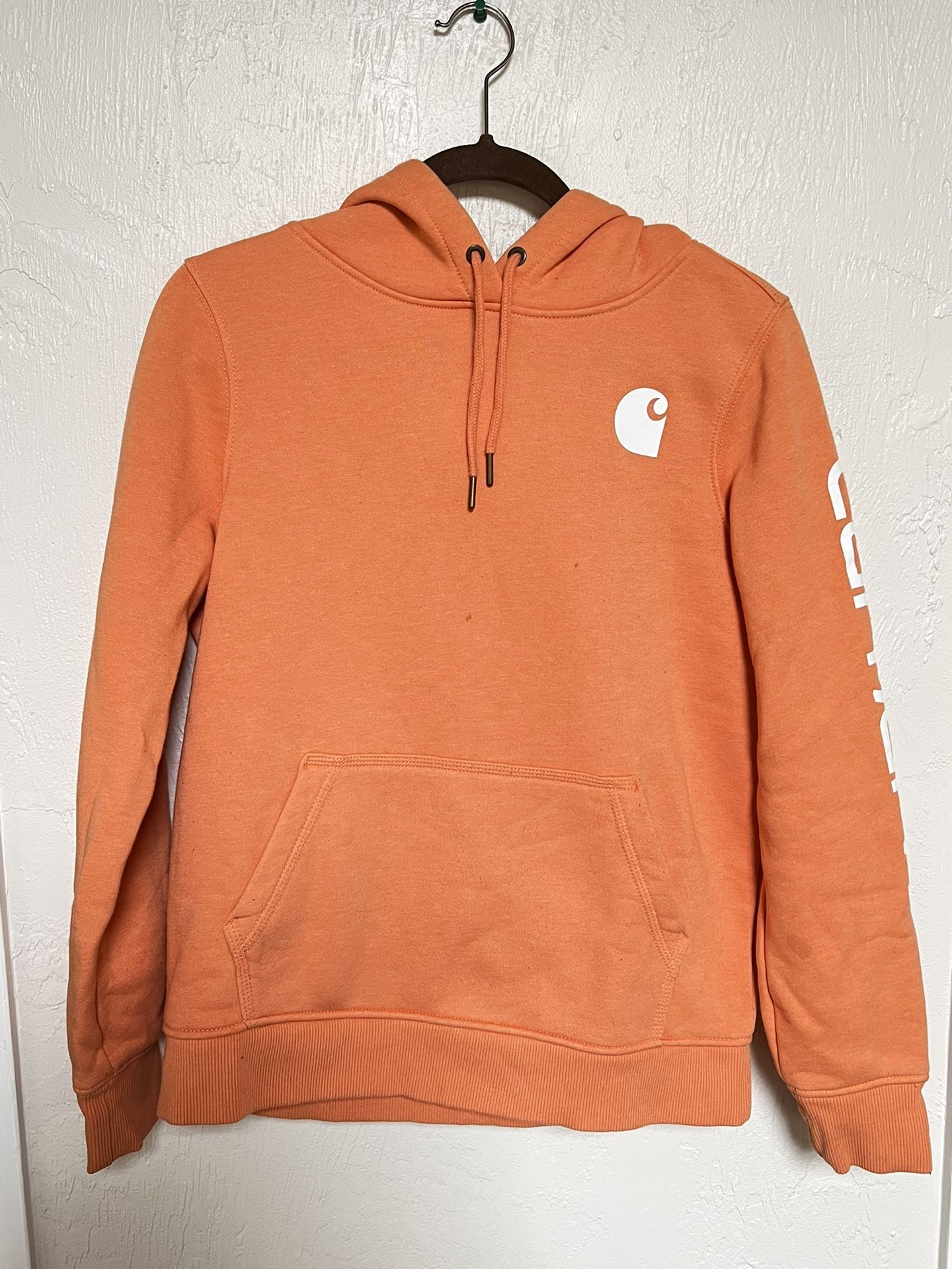 Small Light Orange Carhartt Relaxed Fit Hoodie 