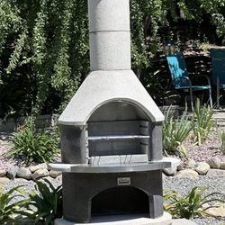 Concrete Outdoor Outdoor Fireplace 82"H 