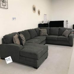 Ashley Tracling 3 Piece Slate Gray Large Deep Seating Comfy