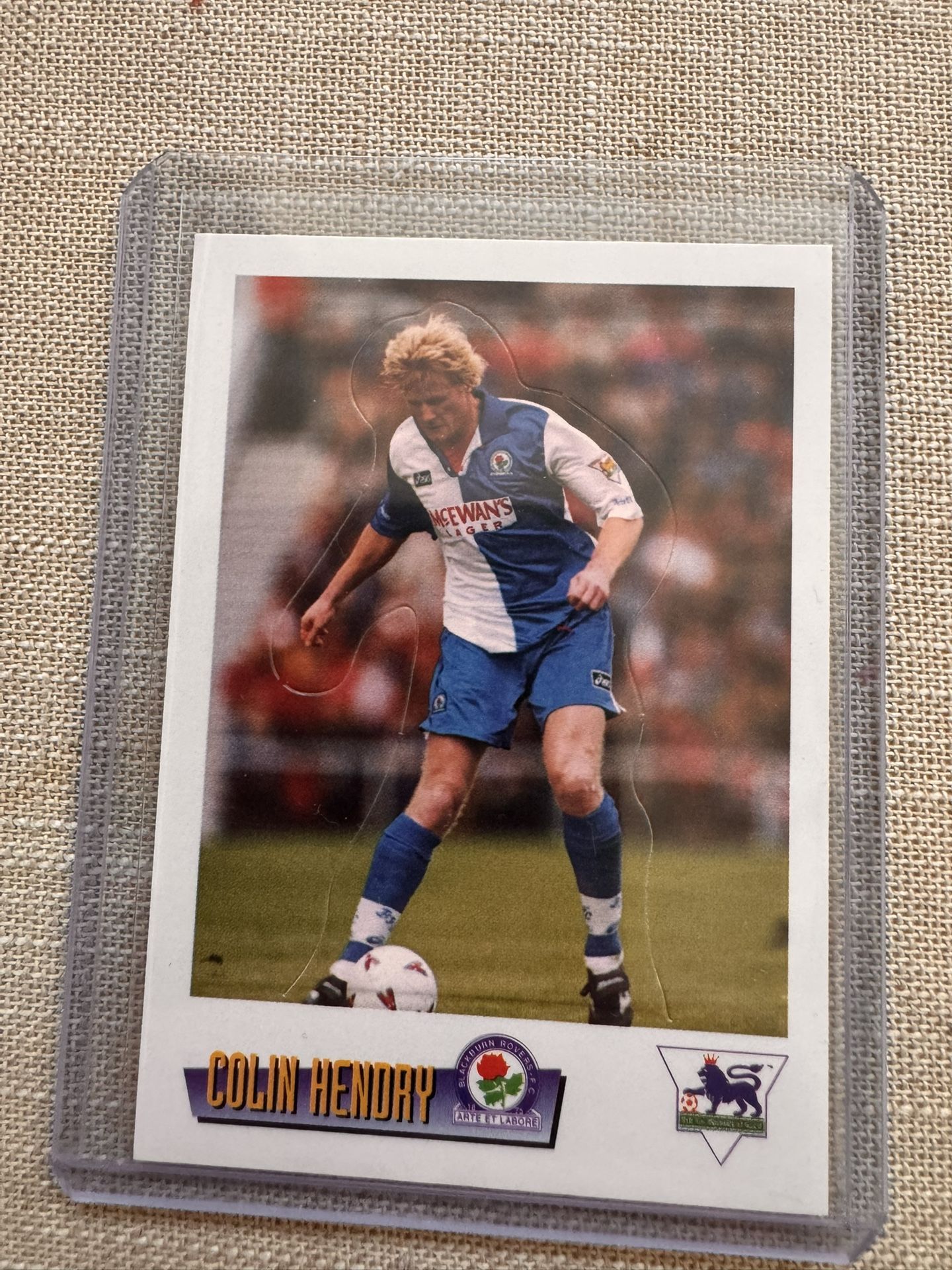 1996 Merlin Collection Colin Hendry “punch out” card Blackburn Rovers New, Pack fresh!