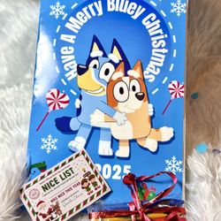 Customize  Bluey  Coloring Book+ Crayons+ Santa Nice list  Kids Coloring Kit 