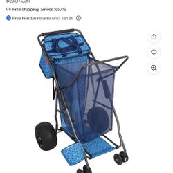 Tommy Bahama XL Oversized Mesh Storage Bag Wonder Wheeler Beach Cart