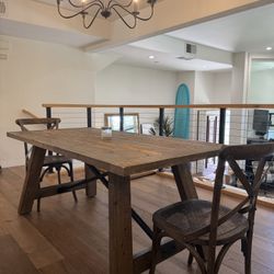 Restoration Hardware Farmhouse Dining Table + End Chairs