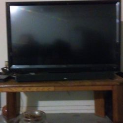 Two Flat Screen TVs 60 In And A 50 In With A Sound Bar 100 Bucks For Both