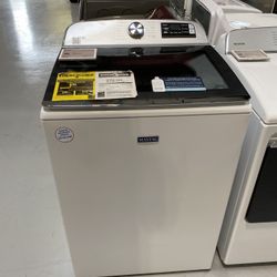 MayTag White Smart Top Load Washer With Extra Power Button - 5.3 Cu. Ft.