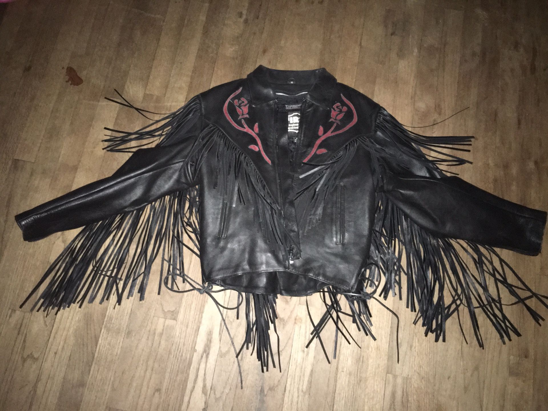 Women’s Fringe Leather Motorcycle Jacket