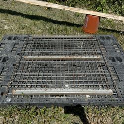 1/4” Welded Wire Steel Mesh Grating 43 1/4 X 44 1/4 With 2” C Channel 