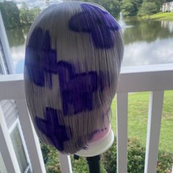 12  Inch Purple Frontal Wig Free Install , Contact Me 