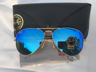 Aviator 3025 Blue Lenses Rayban For Men Sunglasses 