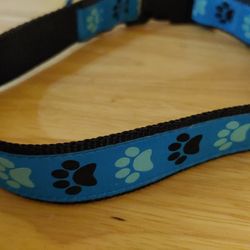 Pet Dog Collar Paw Print Large Adjustable