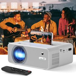 New WiFi Projector, 4K HD Outdoor Projector Mini Projector with Remote, 1080P & 160" Screen
