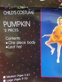 Kids Halloween Costume Pumpkin
