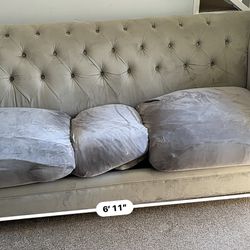 $250 OBO Tufted Grey Couch And Lounge Seat