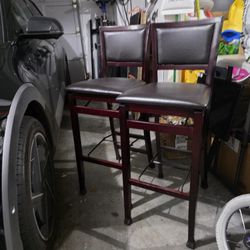 2 Foldable Bar Height Chairs
