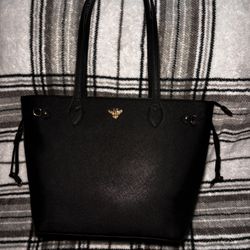 Black Leather Tote Bag