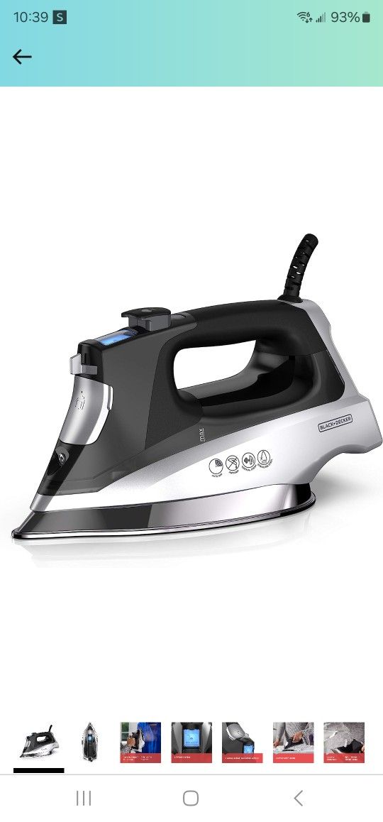 BLACK+DECKER Allure Digital Professional Steam Iron,
D3060, 30% More Steam, Percison Tip, Stianless Steel
Soleplate, Vertical Steam Fuction