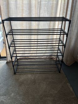 SONGMICS Shoe Rack, 6-Tier Shoe Organizer, Metal Storage Shelf