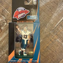 Vintage 1998 NFL Topps Action Flats Dan Marino Figure and Card Kickoff Edition