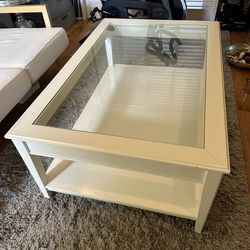 IKEA Wood and Glass Coffee Table