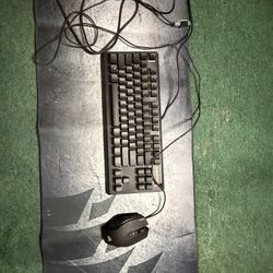 Gaming Mat, Keyboard, And Mouse 