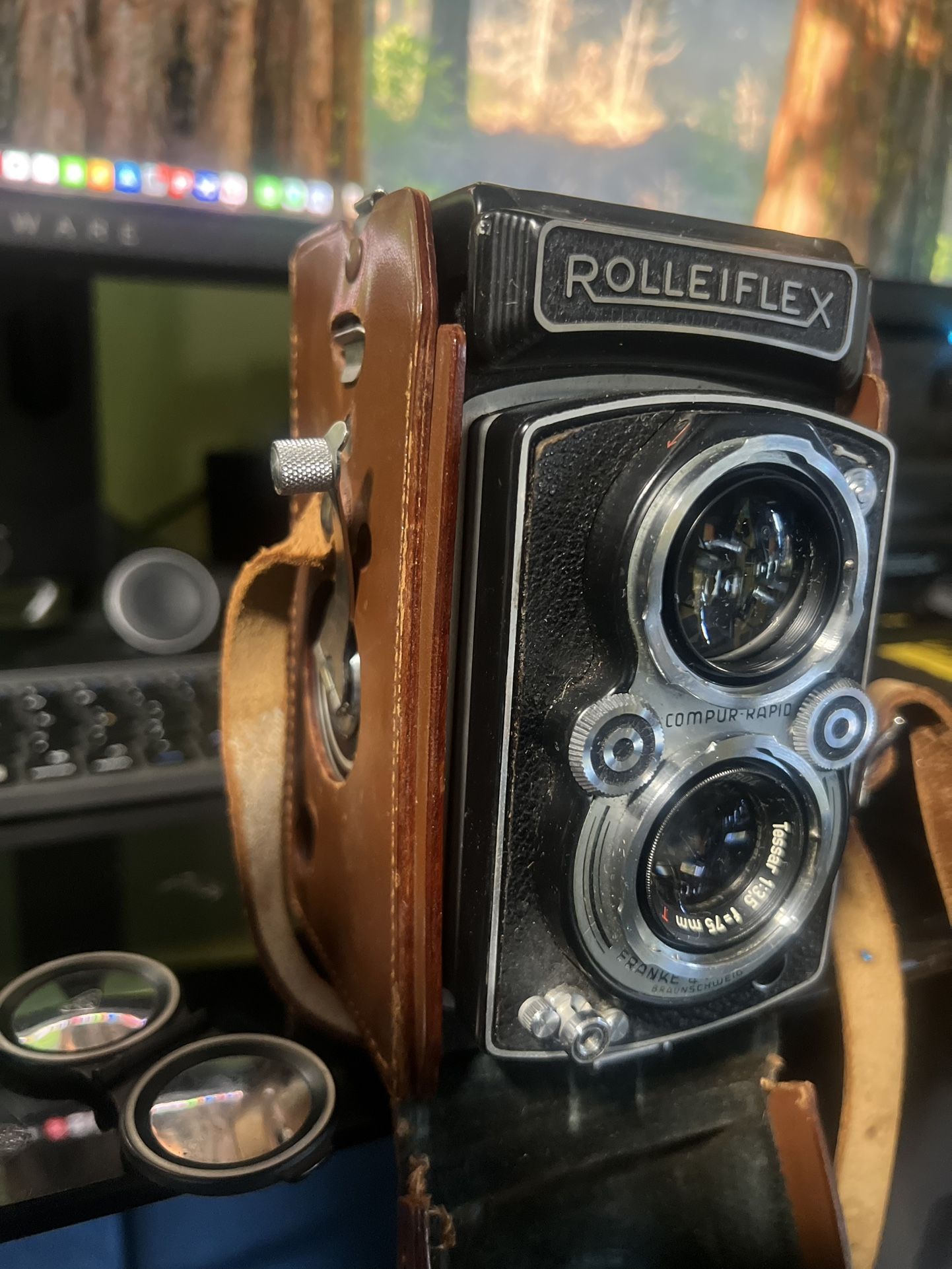 Rolleiflex twin-lens reflex (TLR) camera,