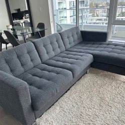 *Free Delivery* Gray Ikea Sectional Couch Sofa