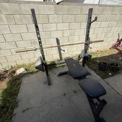 Bench with weights And Dumbbells