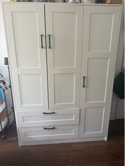 Modern White Wardrobe Closet with Drawers ✨