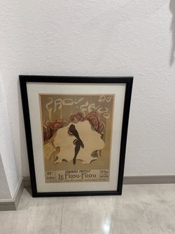 Vintage Le Frou-Frou French Poster Weiluc 1900 Art Nouveau Belle Époque Framed 26x24