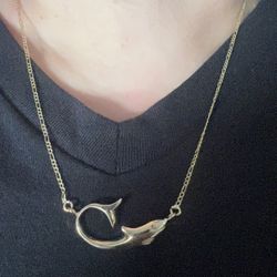 18K Solid Gold Chain and Pendant For Wedding 6.2Gr 18 Inches Long 