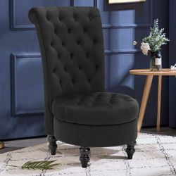 AVAWING High Back Accent Chair,Retro Armless Sofa

