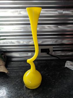 Decorative Czech Glass Yellow Vase
